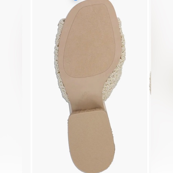 MIA Beige Crochet Floral Mules